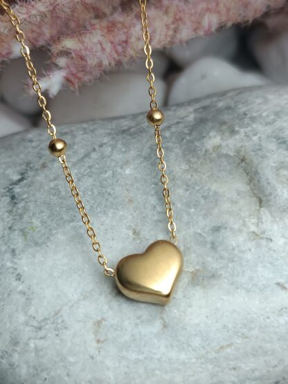 Steel heart necklace in gold color (Code: 75225)