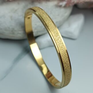 Handcuff steel 316L in gold diamond-plated (CODE:047)