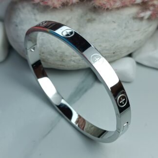 Stainless steel handcuff bracelet with mosaic finish (CODE:3339)