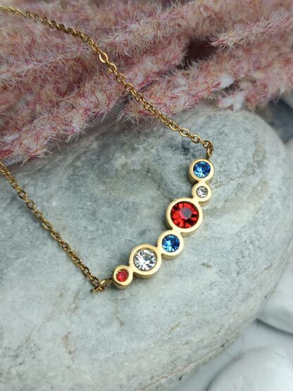 Multicolored crystal necklace (CODE:0067)