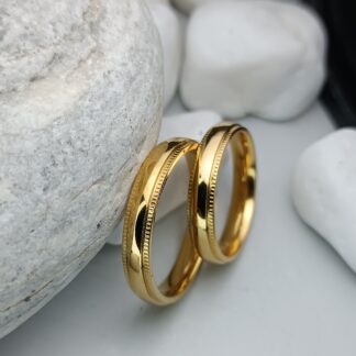 Pair of polished wedding rings, matte finish, thickness 6 mm (CODE: 00100)