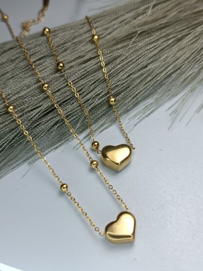 Heart necklace in gold with braceletCODE:0236)