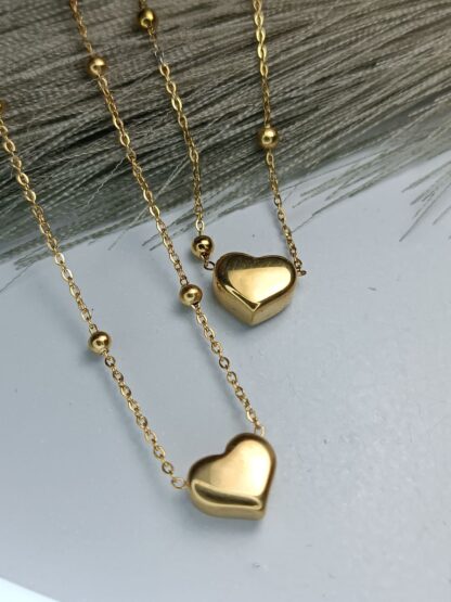 Heart necklace in gold with braceletCODE:0236)