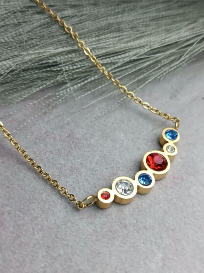 Multicolored crystal necklace (CODE:0067)