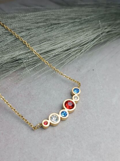 Multicolored crystal necklace (CODE:0067)