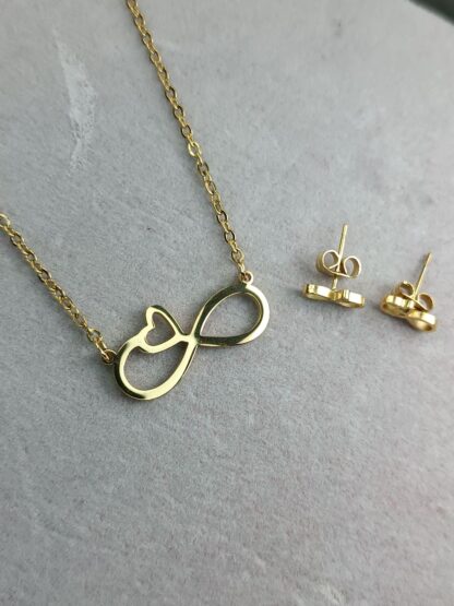 Infinity necklace with earrings set (CODE: 0083)