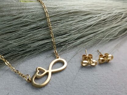 Infinity necklace with earrings set (CODE: 0083)