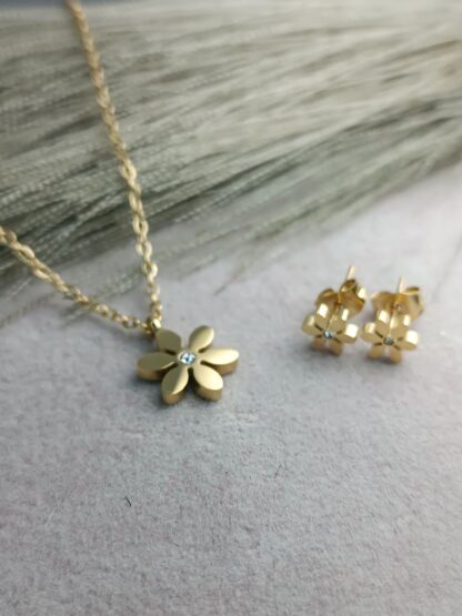 Flower necklace with earrings (CODE:0060)