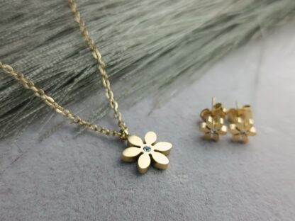 Flower necklace with earrings (CODE:0060)