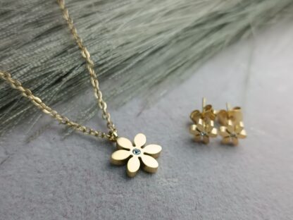 Flower necklace with earrings (CODE:0060)