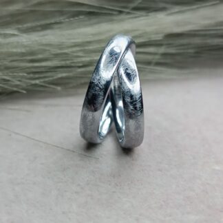 Embossed wedding rings, titanium (CODE:2885)