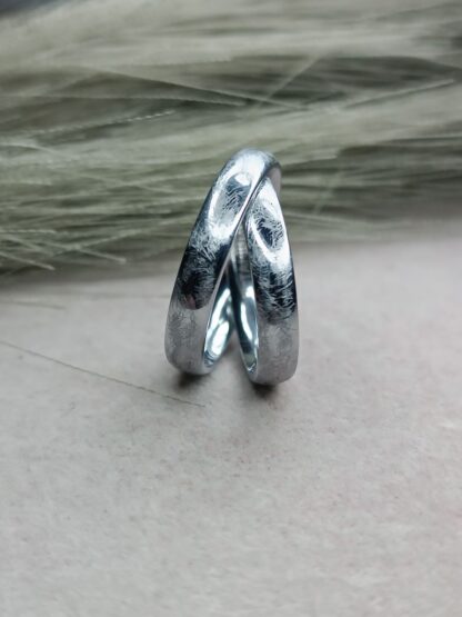 Embossed wedding rings, titanium (CODE:2885)