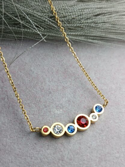 Multicolored crystal necklace (CODE:0067)