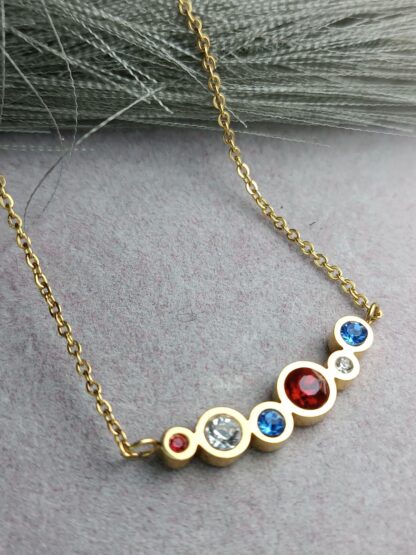 Multicolored crystal necklace (CODE:0067)