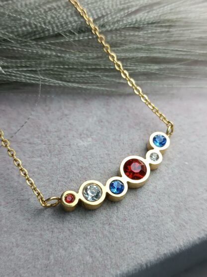 Multicolored crystal necklace (CODE:0067)