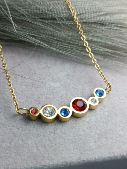 Multicolored crystal necklace (CODE:0067)