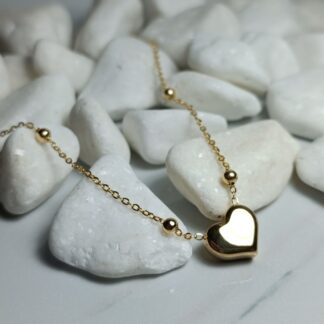 Steel necklace with two hearts