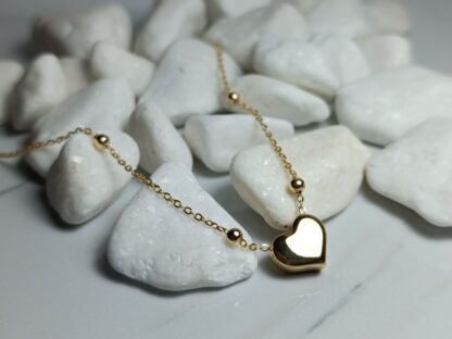 Steel heart necklace in gold color (Code: 75225)