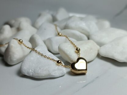 Steel heart necklace in gold color (Code: 75225)