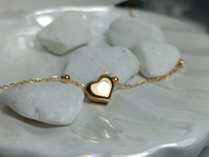 Steel heart necklace in gold color (Code: 75225)