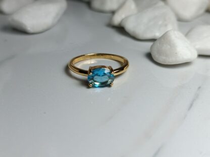 STEEL STONE WITH BLUE STONE, (CODE: 64622)
