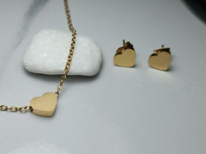 Steel heart necklace set (CODE: 0061)