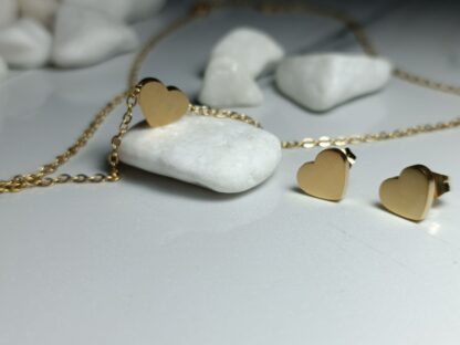 Steel heart necklace set (CODE: 0061)