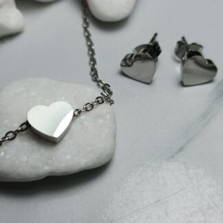 Steel heart necklace set (CODE: 0063)