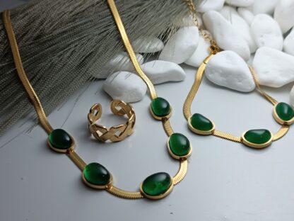 Steel necklace set (CODE:00455)