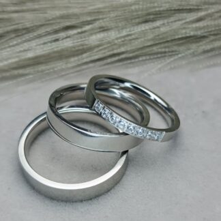 Classic wedding rings in silver (CODE:000782)