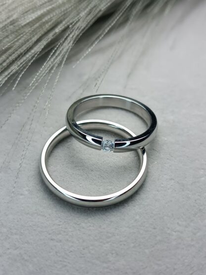 Classic wedding rings in silver (CODE:000782)