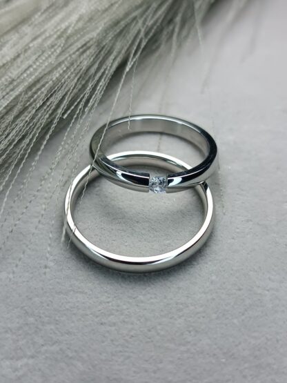 Classic wedding rings in silver (CODE:000782)