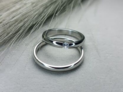 Classic wedding rings in silver (CODE:000782)