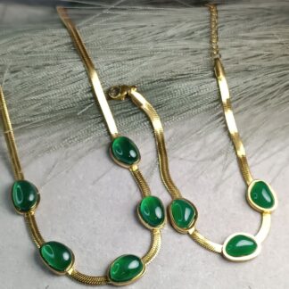 Steel necklace with earrings (CODE:089)