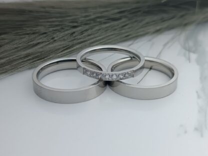 Steel wedding rings with a ring (CODE: 21008)