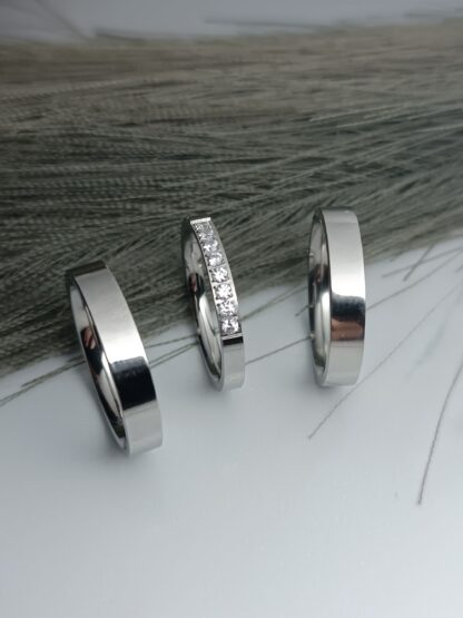 Steel wedding rings with a ring (CODE: 21008)
