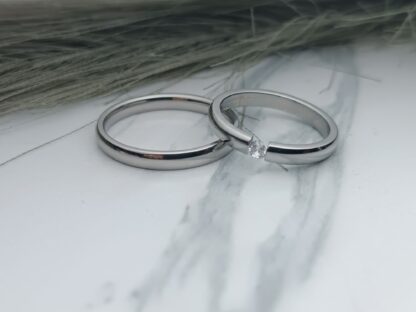 Steel wedding rings set (CODE: 000782)