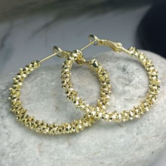 Hoop earrings, colorful crystals (CODE:00071)