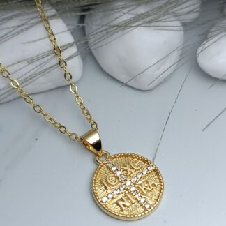 Embossed cross with chain (CODE:0001002)