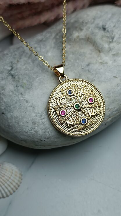 Pendant Constantinato Amulet with Zircon stones (CODE: 3388)