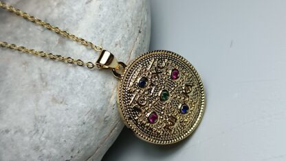 Pendant Constantinato Amulet with Zircon stones (CODE: 3388)