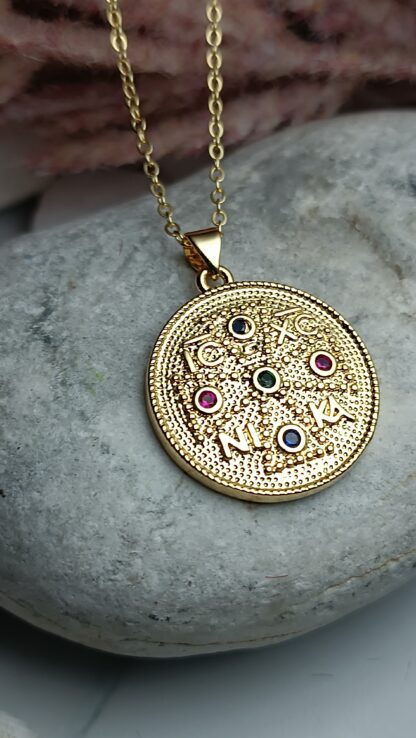 Pendant Constantinato Amulet with Zircon stones (CODE: 3388)