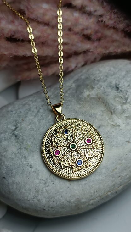 Pendant Constantinato Amulet with Zircon stones (CODE: 3388)