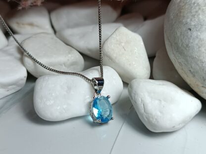 925 Necklace With Blue Stone (CODE: 7146)