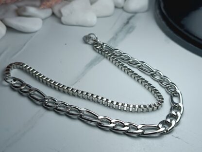 Steel double bracelet in silver color (CODE: 22991)