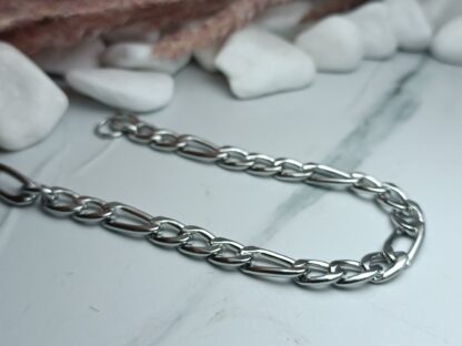 Silver-tone steel bracelet (CODE: 00118)