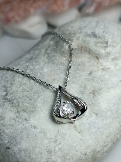 Single stone teardrop pendant ZIRCON 925 (CODE:025251)