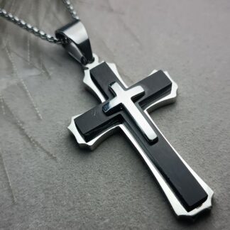 Men's black matte cross (CODE: 77891)