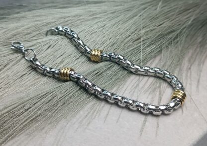 Two-tone men's bracelet (CODE:5881)