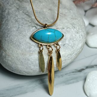 Necklace with turquoise stone (CODE:01616)